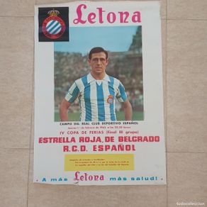 Colecionismo desportivo: CARTEL DE LETONA ANOS 60 R.C.ESPAÑOL.